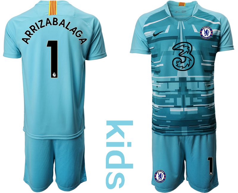 Youth 2020-2021 club Chelsea lake blue goalkeeper #1 Soccer Jerseys